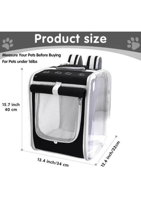Bolso mochila porta perros jaula transporte perros y gatos negro-7