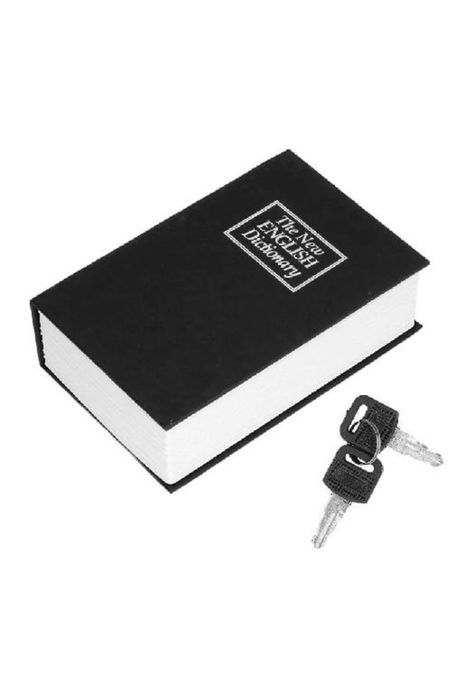 Caja fuerte simulada libro cofre seguridad color negro-1