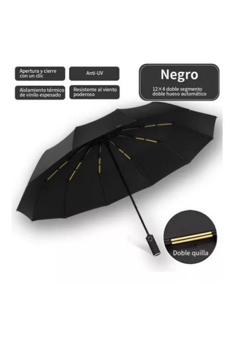 Paraguas plegable automático anti-vendaval grande 12huesos n-1