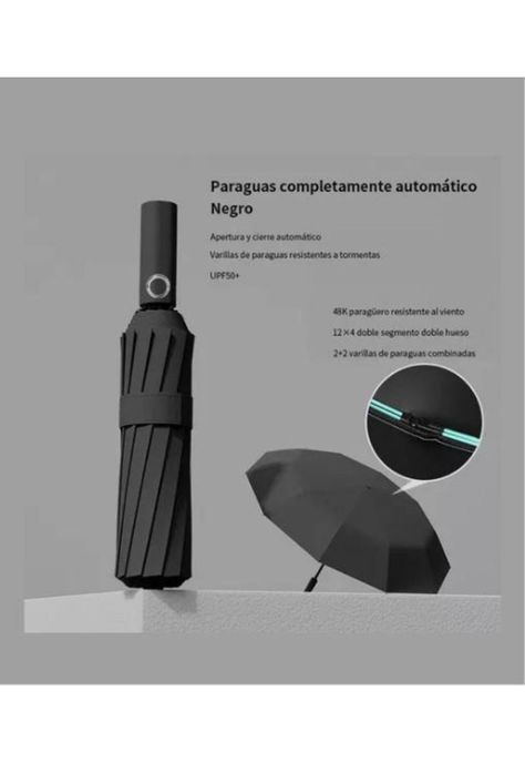 Paraguas plegable automático anti-vendaval grande 12huesos n-2