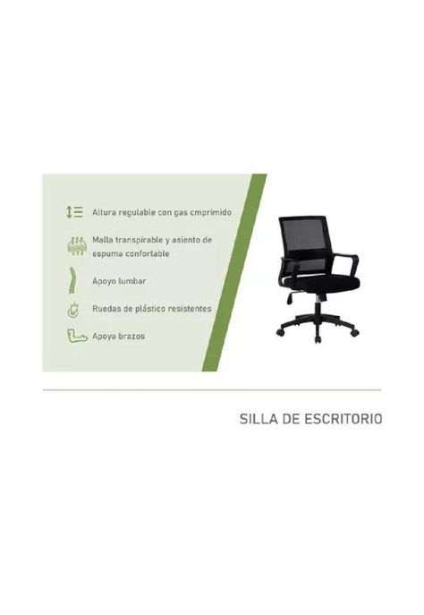 Silla de escritorio oficina Ryan color negro-2