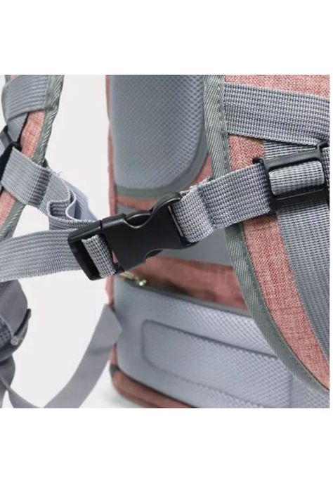 Mochila de viaje cómoda y segura para perros y gatos rosado-2