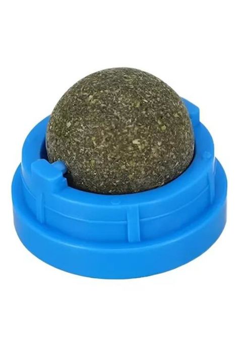 X3 bolas de catnip, juguete adhesivo, color azul-2