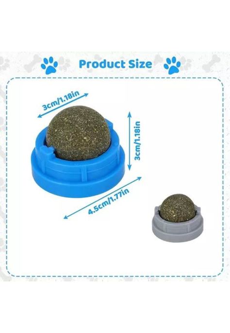 X3 bolas de catnip, juguete adhesivo, color azul-6