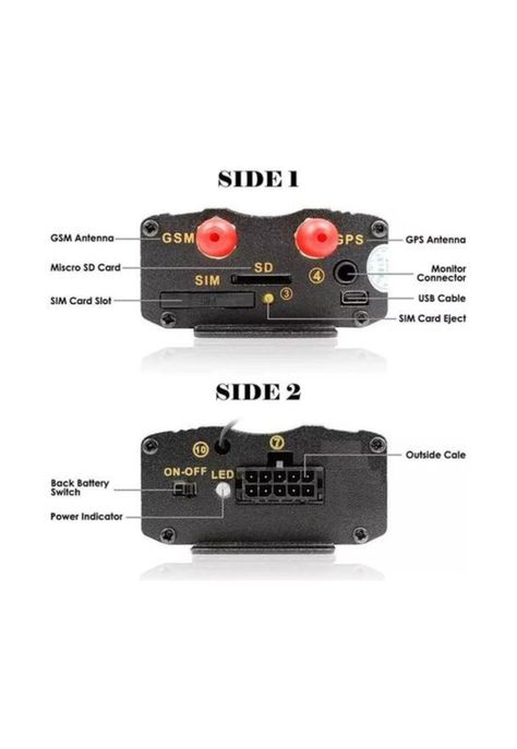 GPS Tracker para rastreo y seguimiento, corta corriente, color negro-4