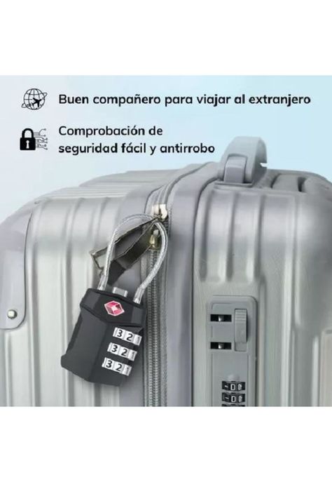 Candado de seguridad con cable de acero y clave de 3 dígi...-5