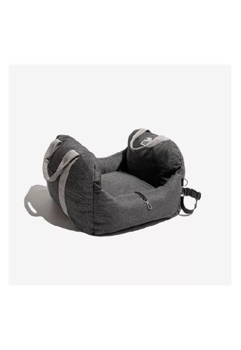 Asiento de auto para perro pequeño premium lavable gris-0