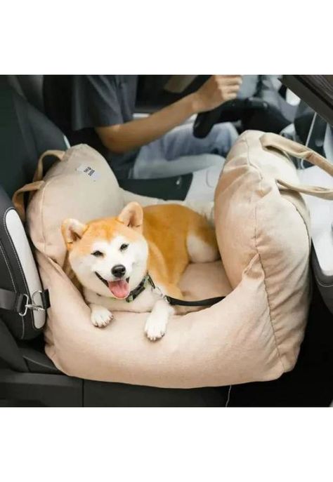 Asiento de auto para perro pequeño premium lavable gris-2