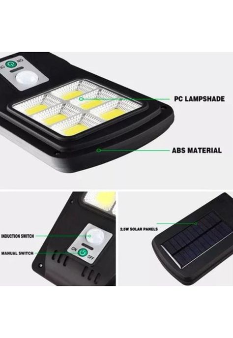 Pack 4 foco solar led exterior con sensor de movimiento negro-4