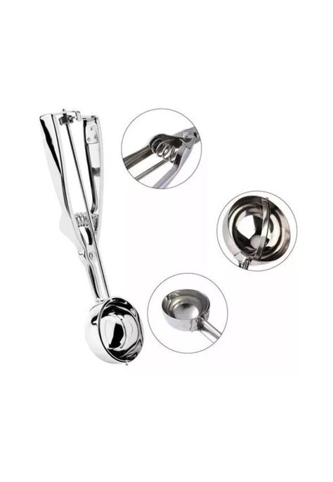 Cucharas helado bola color plata-3