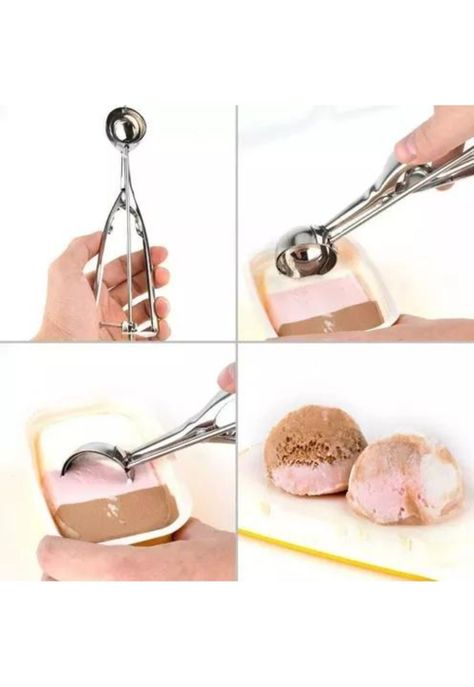 Cucharas helado bola color plata-4