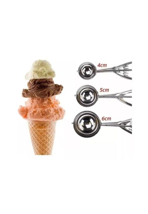 Cucharas helado bola color plata-5