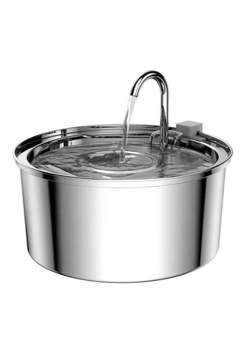 Fuente de Agua para Gato - Acero Inoxidable, Llave Silenciosa-0