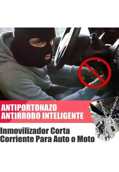 Inmovilizador bluetooth antiportonazo auto moto antirrobo, color negro-2