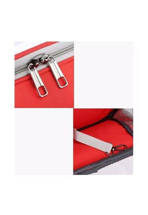 Bolso canil gato mochila transportadora para mascotas perros rojo-5