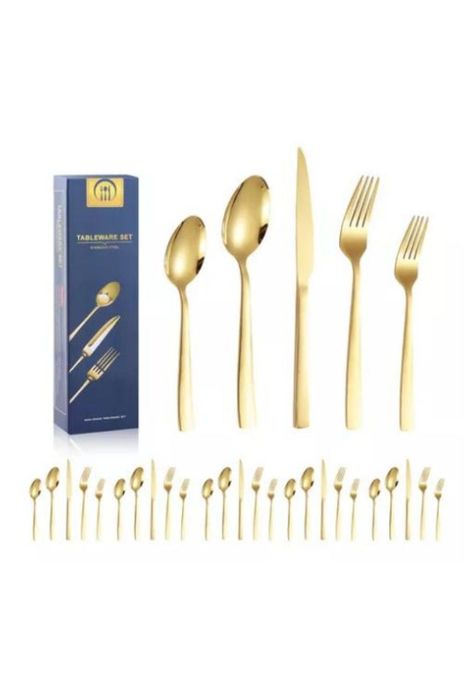 Cuchilleria dorado para cocina hogar-1