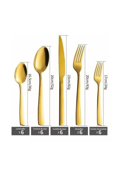 Cuchilleria dorado para cocina hogar-2