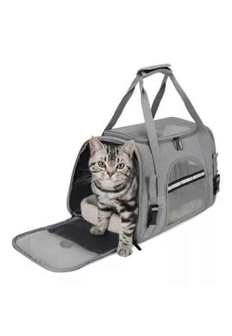 Bolso transportador para mascotas gris-0