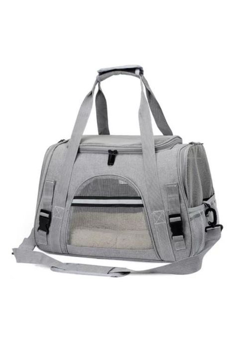 Bolso transportador para mascotas gris-2