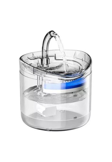 Fuente bebedero para gatos y mascotas, color transparente-0