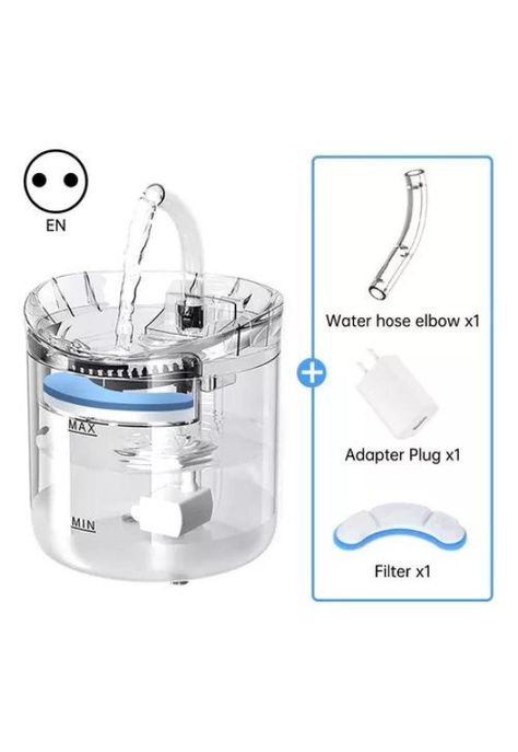 Fuente bebedero para gatos y mascotas, color transparente-5