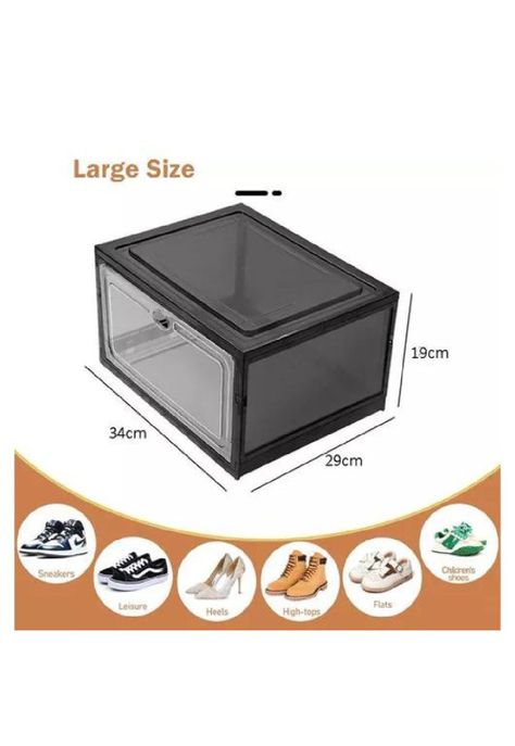 Caja organizadora de zapatos set x3 unidad negro-1