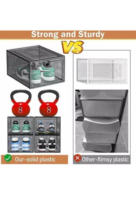 Caja organizadora de zapatos set x3 unidad negro-5