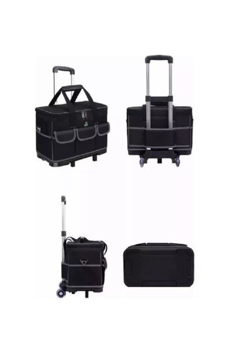 Bolso porta herramientas con ruedas, 20", color negro-2