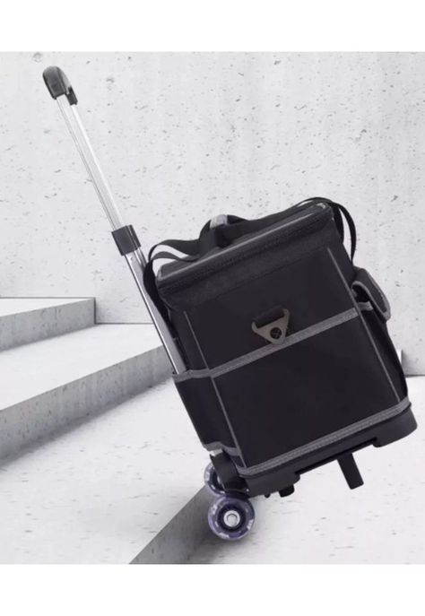 Bolso porta herramientas con ruedas, 20", color negro-5
