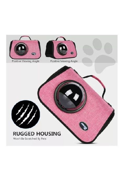 Bolso de transporte cápsula para mascotas malla transpirable fucsia-1