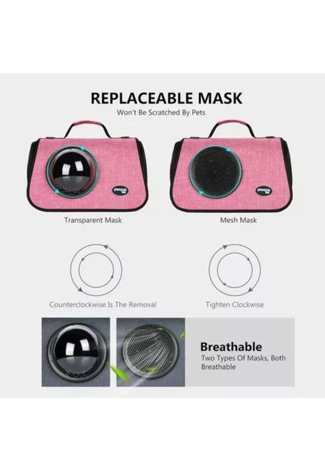 Bolso de transporte cápsula para mascotas malla transpirable fucsia-2