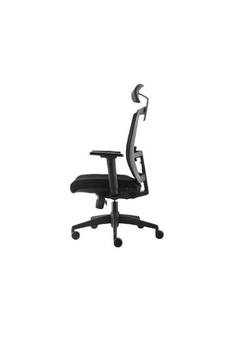 Silla de oficina Taylor Syncro con cabecero color negro-2