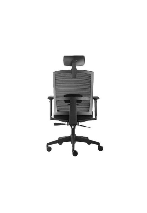 Silla de oficina Taylor Syncro con cabecero color negro-3
