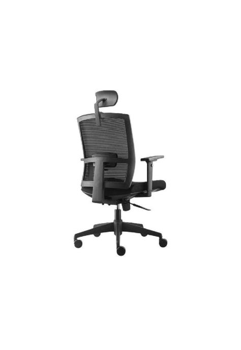 Silla de oficina Taylor Syncro con cabecero color negro-4