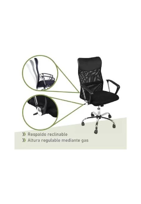 Silla de oficina High Mesh con respaldo alto color negro-4