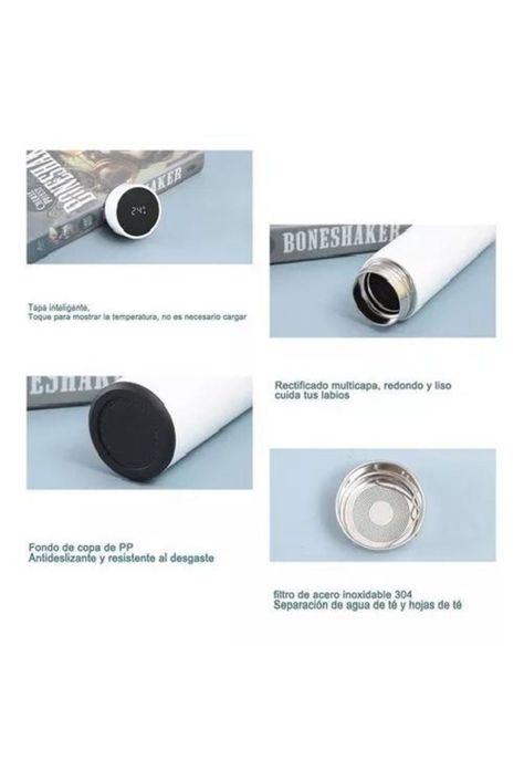 Termo Digital de Acero Inoxidable - Inteligente, 500 ml, Color Rojo-4