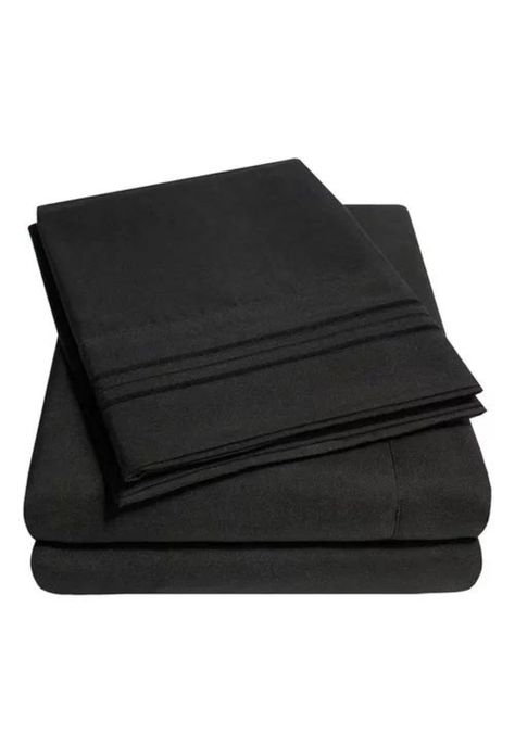 Sábana 1800 Ultra Suave + Funda Bordada - King Negro-0