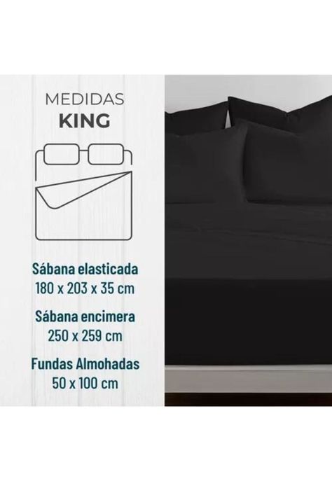 Sábana 1800 Ultra Suave + Funda Bordada - King Negro-1