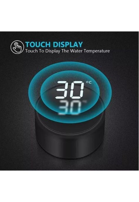 Taza Termo Inteligente - Digital, Táctil, LED de Temperatura, Color Negro-3