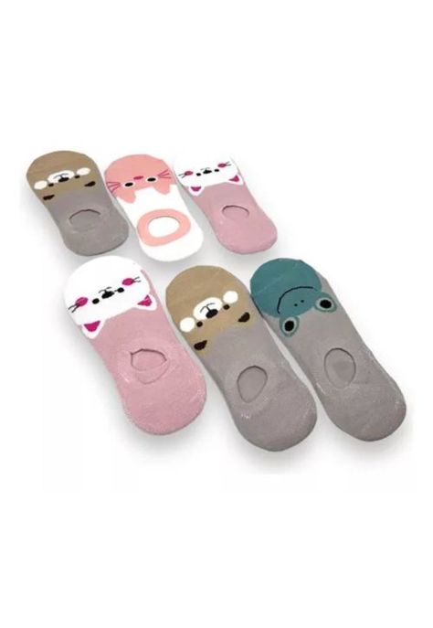 Pack de 12 pares de calcetines para mujer, tobilleras, diseños de animales-1