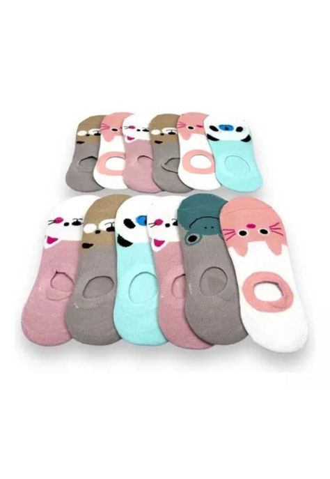 Pack de 12 pares de calcetines para mujer, tobilleras, diseños de animales-4