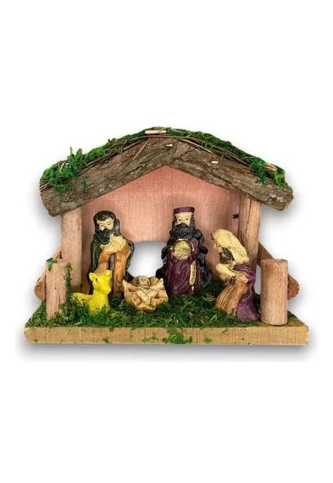 Pesebres navideños nacimiento, pesebre de madera 11 cm-0