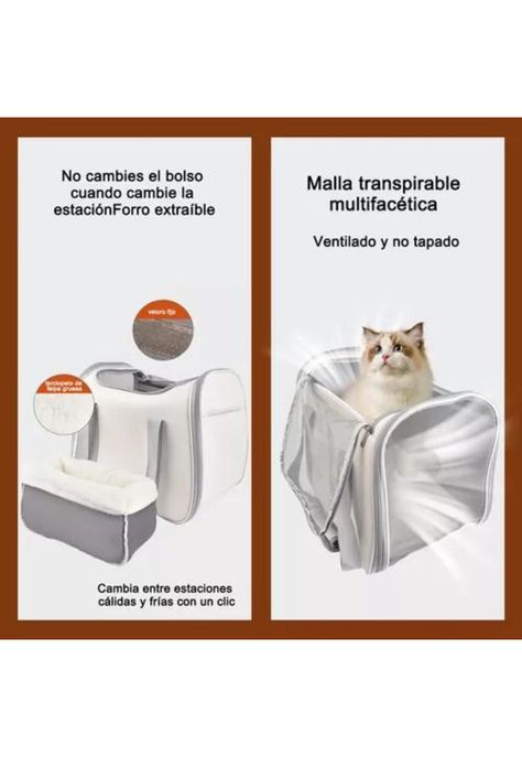 Bolsa mochila para transporte de mascotas perro y gato 20 L blanco-3