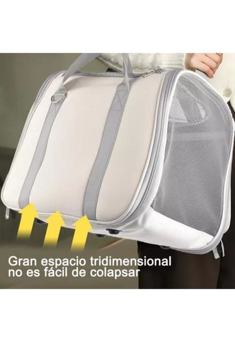 Bolsa mochila para transporte de mascotas perro y gato 20 L blanco-6