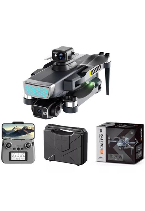 Drone 4k GPS wifi plegable con cámara doble, 3 baterías negro-6