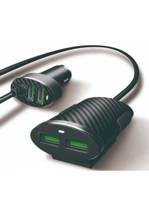 Cargador de auto Blackpcs 4 puertos USB con extensión 1 metro-4