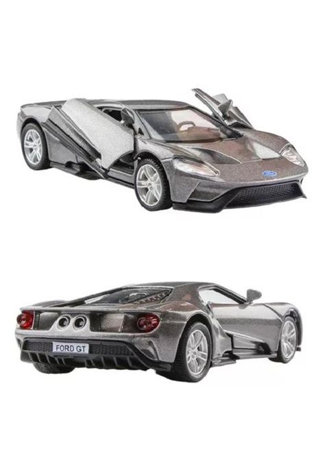 Ford GT - Auto, Escala 1:36, Color Gris, Coleccionable-0
