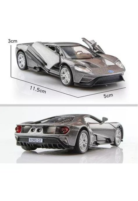 Ford GT - Auto, Escala 1:36, Color Gris, Coleccionable-1