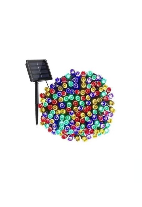 Pack 2 luces solares navidad guirnalda 10 metros 100 leds multicolor-0