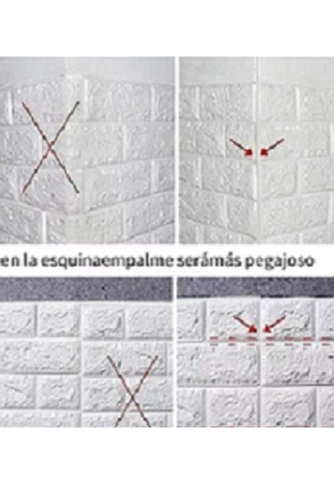 Pack de 10 Láminas de Papel Mural 3D Ladrillo Blanco 77x70cm-2